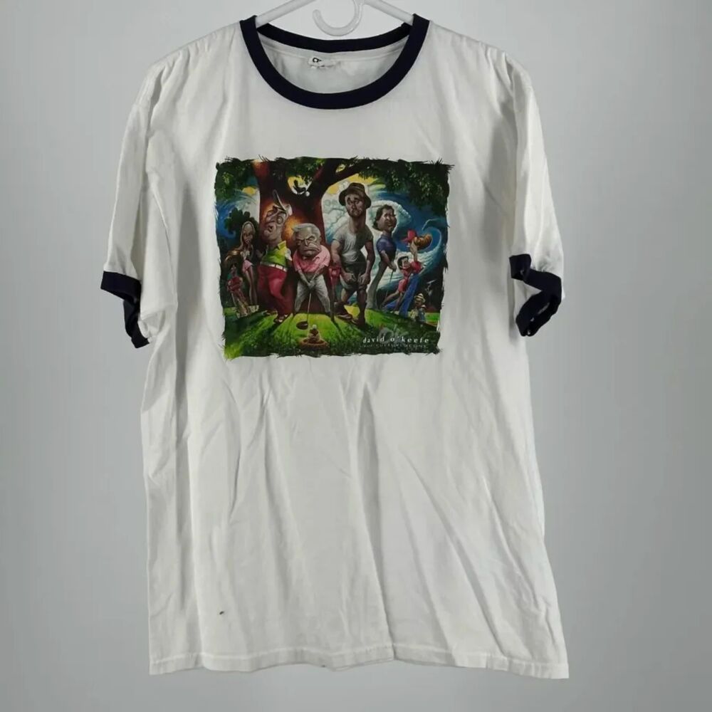 Vintage David O'Keefe Pop Culture Icons Ringer T-Shirt Size Large